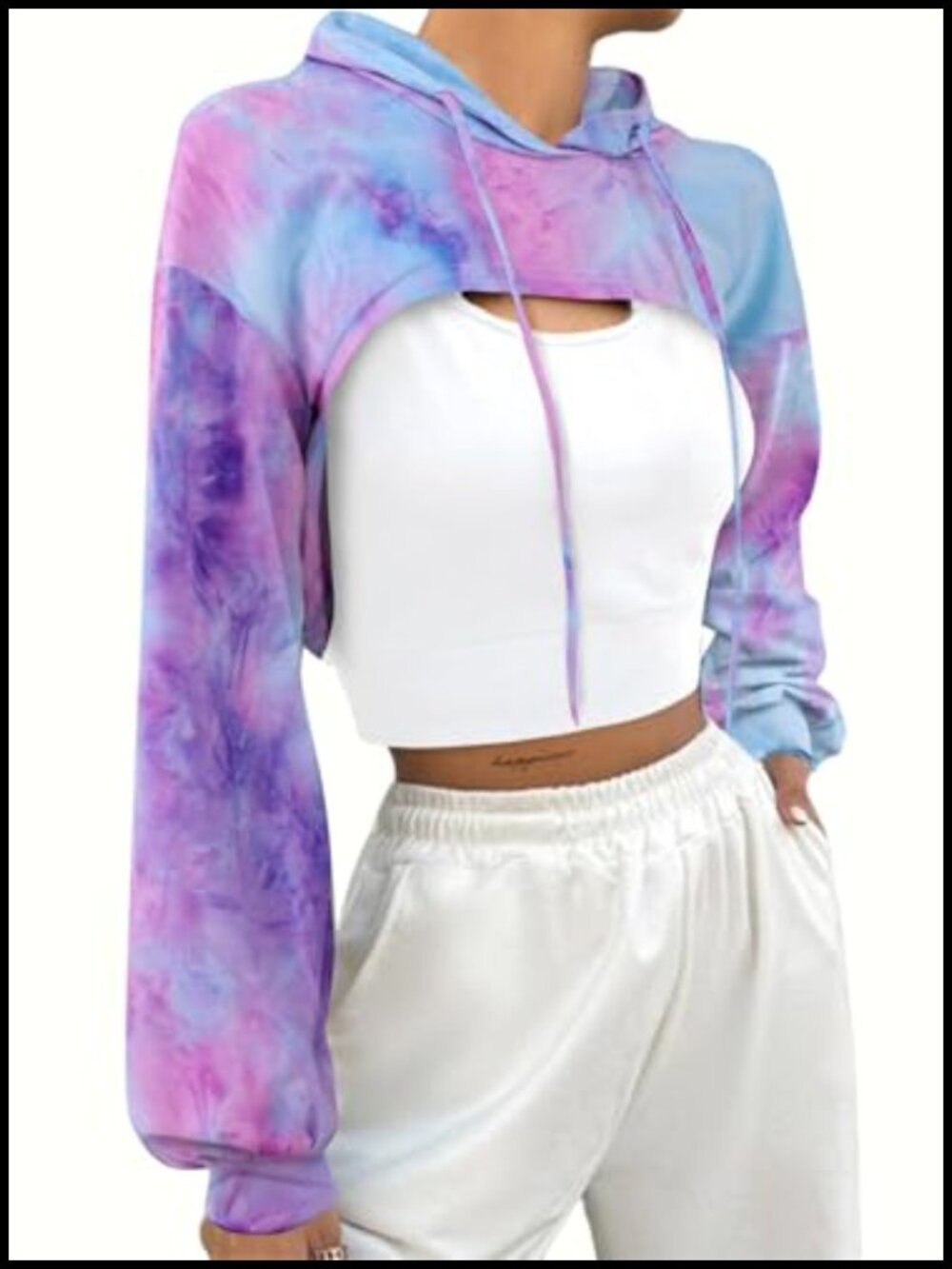 Hilinker Women Super Cropped Hoodie Long Sleeve Workout Top